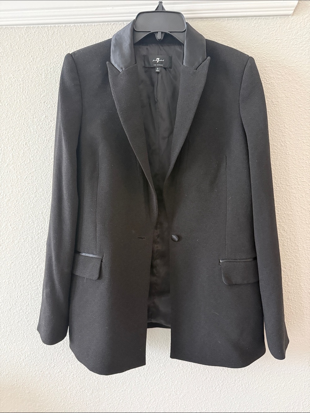 Women's 7 For All Mankind Black Tailored Blazer Jacket